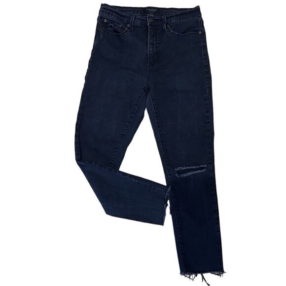 Banana Republic high rise skinny jeans black distressed size 29/8 - Picture 1 of 14